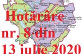 Comisia Raională Extraordinară de Sănătate Publică Dubăsari a aprobat Hotărârea nr. 8 din 13 iulie 2020