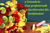 5 Octombrie - Ziua profesională a lucrătorului din domeniul învățământ!