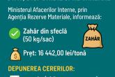 Zahăr din rezervele de stat – disponibil pentru comercializare