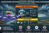 Avertizare meteorologică: Cod Galben și Cod Portocaliu de instabilitate atmosferică
