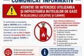Atenție! Se interzice utilizarea și depozitarea buteliilor de gaze &icirc;n blocurile locative și cămine